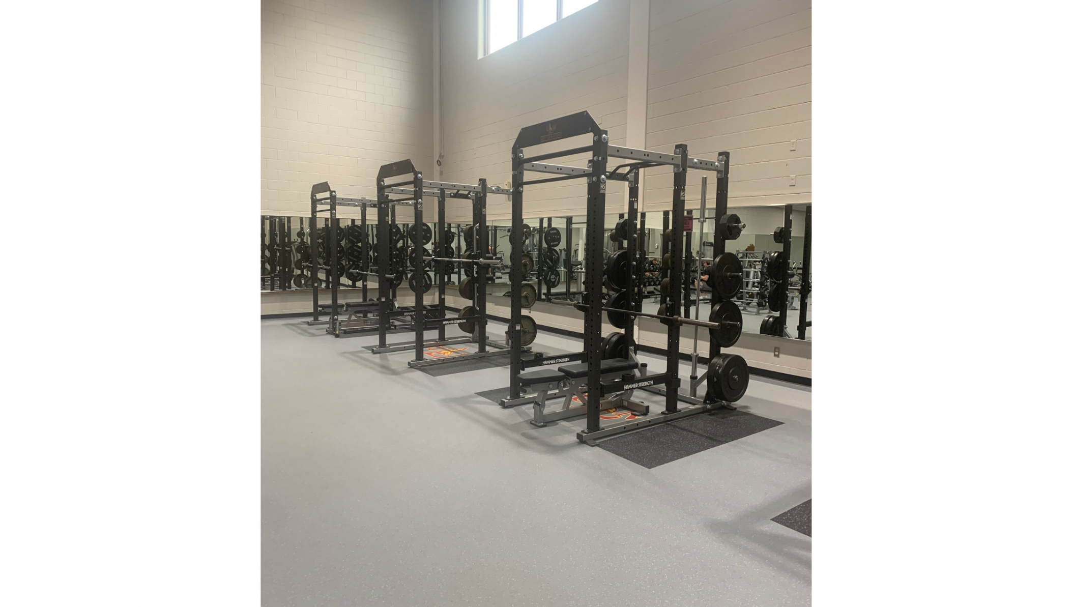 Hammer Strength HD Athletic Power Rack with Adjustable Benches.